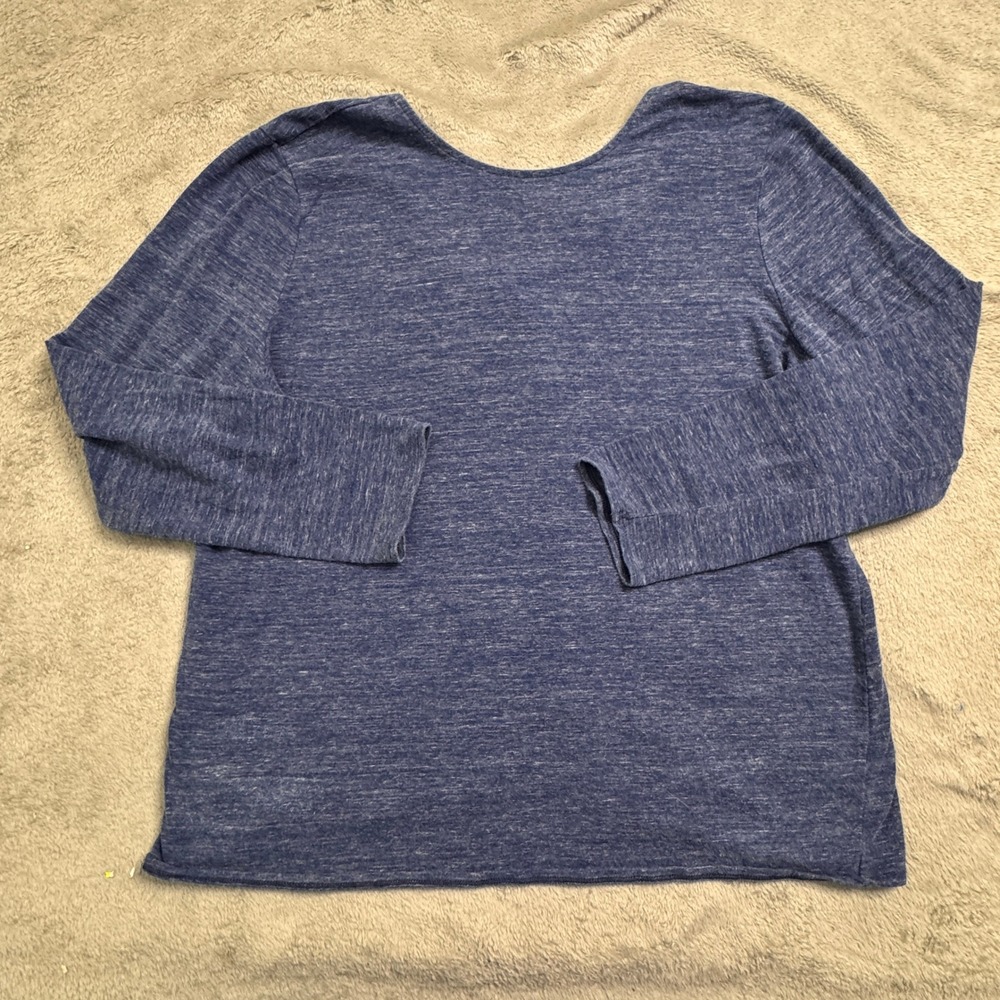 Pure Jill Blue Marled Twist V Neck Long Sleeve Tall Top XL
